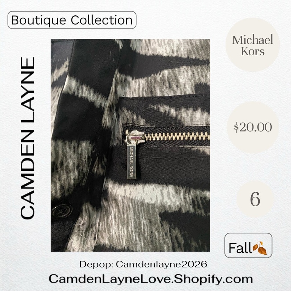 Michael Kors Black and Gray Patterned Top - Picture 2 of 6